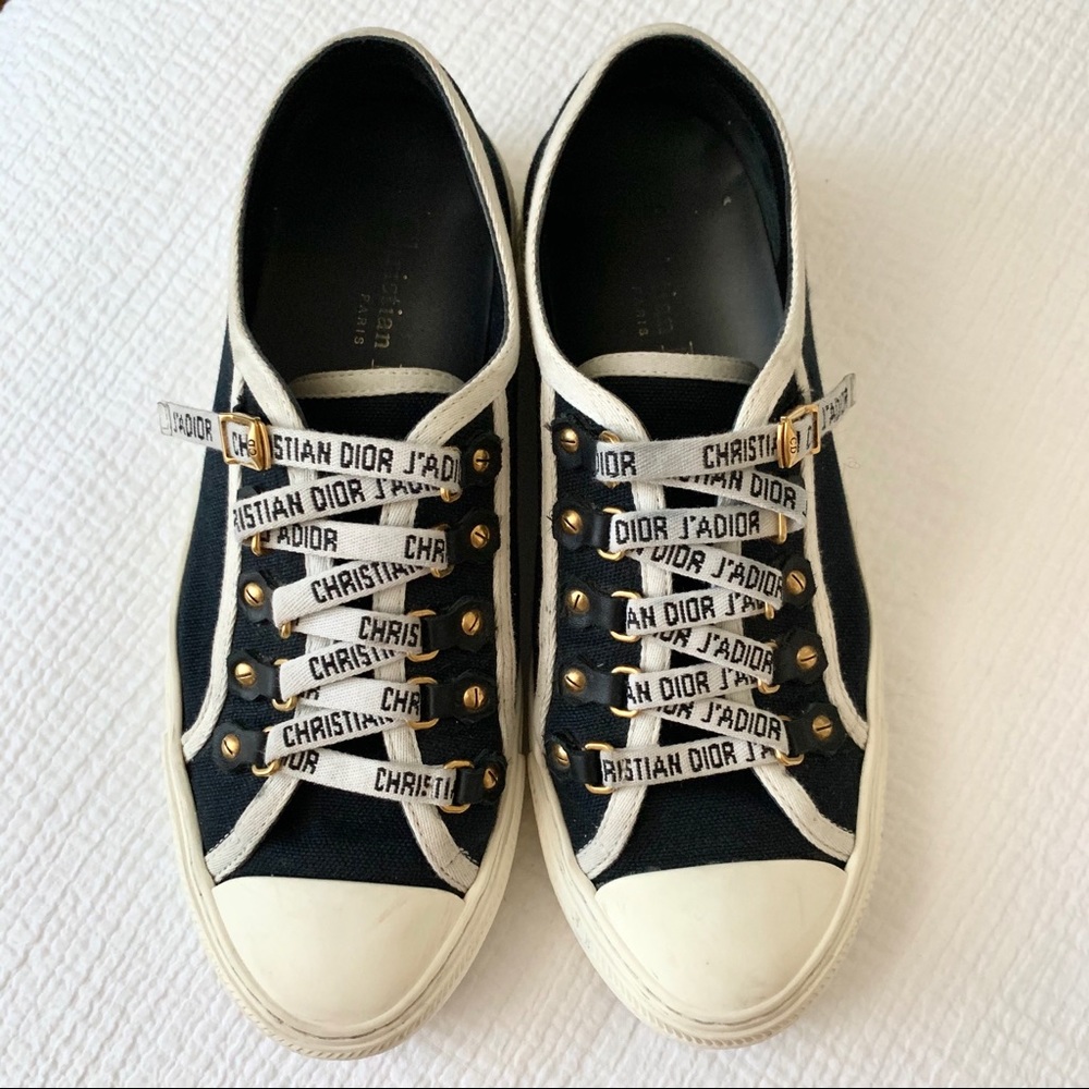 CHRISTIAN DIOR Walk n Dior Canvas Sneaker Black 37